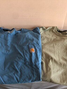 LOT of 2 Carhartt 3XL Relaxed Fit T Shirts Blue & Green